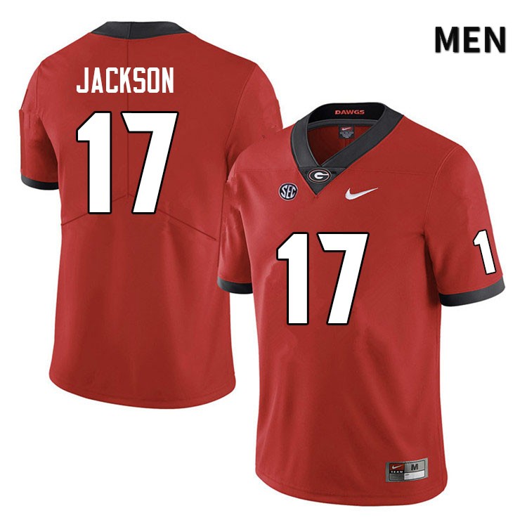 Georgia Bulldogs Men's Dan Jackson #17 Red Anniversary Stitched College UGA Football Jersey 23XW017QY